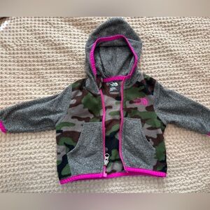 North face, pink and camo jacket